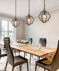 Farmhouse Wood Pendant Light for Kitchen Island with Adjustable Chain 1 Light Rustic Hanging Fixture in modern dining room