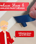 Blue Painter Tape 2 Inch By 60 Yards Bulk 12 Roll Pack With Sharp Edge Line Technology used for precise wall trim painting