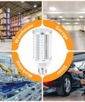 6 Pack 36W LED Corn Light Bulbs Super Bright 5400LM 5000K Daylight E26 E39 Mogul Base Fanless Cob Lamp for multiple uses