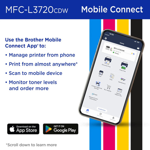 Go To Wireless Color Laser Printer With Scanner, Copier And Fax, Auto Duplex, 250 Sheet Capacity, Mobile Connect app screenshot