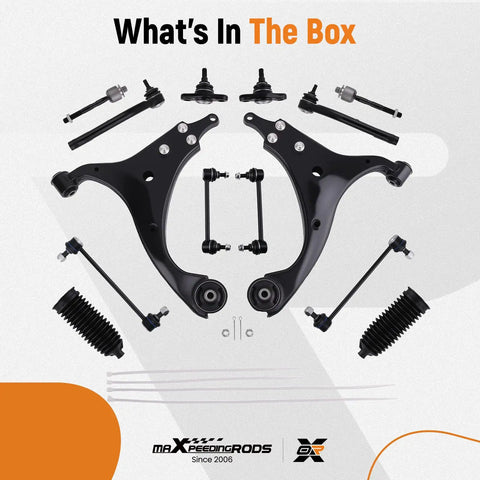 14 Piece Beefed Up Front Suspension Kit For Hyundai Elantra 2007 2012 With Front Lower Control Arms Lower Ball Joints