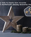 Kickass Star Router Jig Template Clear Hardened Acrylic Inlay Guide For Woodworking creating wooden star decor with detailed design.