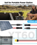 Man camping using 10 Foot MC4 To XT60 Solar Charge Cable With 12AWG Pure Copper Conductors And Waterproof Connectors setup