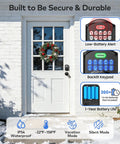 Front door featuring Keyless Entry Door Lock With Handle And Electronic Keypad Deadbolt, 3 Unlock Options, Auto Lock, IP54 waterproof