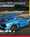 Blue sports car driving, highlighting Full Synthetic Gear Oil For Manual Transmissions And Transaxles 70W 75W GL4 High Performance Lubricant