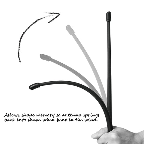 Hand bending 13 Inch Flexible Rubber Antenna Replacement For Jeep Wrangler 2007-2026 And Gladiator 2020-2026 demonstrating shape memory.