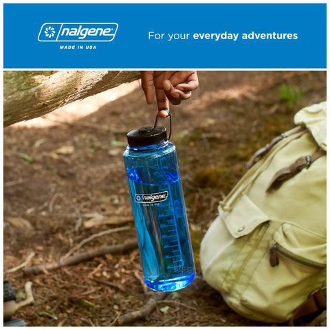 48 Oz Wide Mouth Silo Water Bottle BPA Free Durable Leak Proof Large Capacity for Hiking next to backpack outdoors