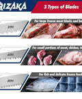 Heavy Duty Reciprocating Saw Blades Set For Frozen Meat And Bone Includes 12 Inch 3TPI, 6 Inch 6TPI, And 9 Inch 8TPI