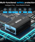 Beefy 2500W Pure Sine Wave Inverter with Transfer Switch on circuit board illustrating protection features