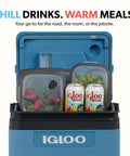 Hella Chill Thermoelectric Cooler And Warmer With Solid Performance For Road Trips Truck RV Car And Home with snacks and drinks.
