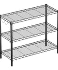 Adjustable Three Tier Metal Wire Shelving Unit In Sleek Black With Flexible Height Configuration Easy Peasy Assembly showcasing three open shelves.