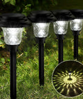 Glass Solar Lights Outdoor 8 Pack Waterproof Super Bright Pathway Lights With Auto On Off Solar Powered Stainless Steel LED