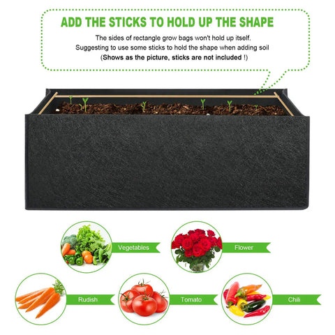 3 Pack 10 Gallon Heavy Duty Grow Bags With Thick 300G Nonwoven Fabric For Raised Garden Beds And Containers, Indoor Outdoor Use