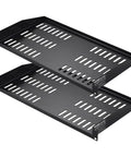 Two Pack 1U Server Rack Shelves With Vented Cantilever Tray For 19 Inch Racks 10 Inch Deep Heavy Duty Wall Mount Shelf Supports Up To 50 Lbs
