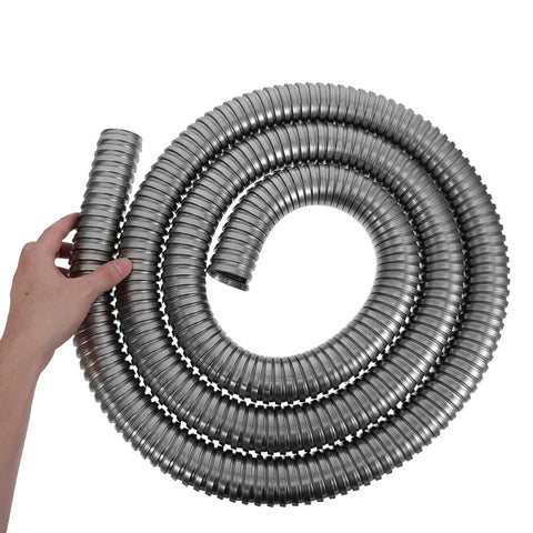 Built Tough Stainless Steel Flexible Wire Conduit For Electrical Cable Routing And High Temperature Rugged Metal Tubing, coiled for storage.
