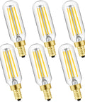 Dimmable T6 LED Filament Bulbs 8W E12 Candelabra Edison Candle Bulbs 3000K Soft White 800 Lumens Pack of 6