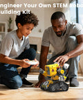 Father and son using 5 In 1 STEM RC Robotics Kit With App And Remote Control, Build Mech Robot Wall Robot DIY Science Toys