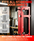 Heavy Duty Door Hinge Jig And Lock Installation Kit Aluminum Alloy Router Template For Hinge Mortising, fits all standard door hinges.