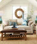 Dope Teal Green Ceramic Table Lamps Set Of 2 on living room end tables with textured linen shades