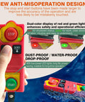 Dremvoist 1760Lb Electric Hoist Winch remote control with dust-proof design, featuring large stop and start buttons for safe operation.