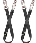 Two Pack Adjustable Horse Trailer Tie Straps 25 To 37 Inches, Built Tough Heavy Duty Nylon Tie Downs With Bull Snap And Panic Snap
