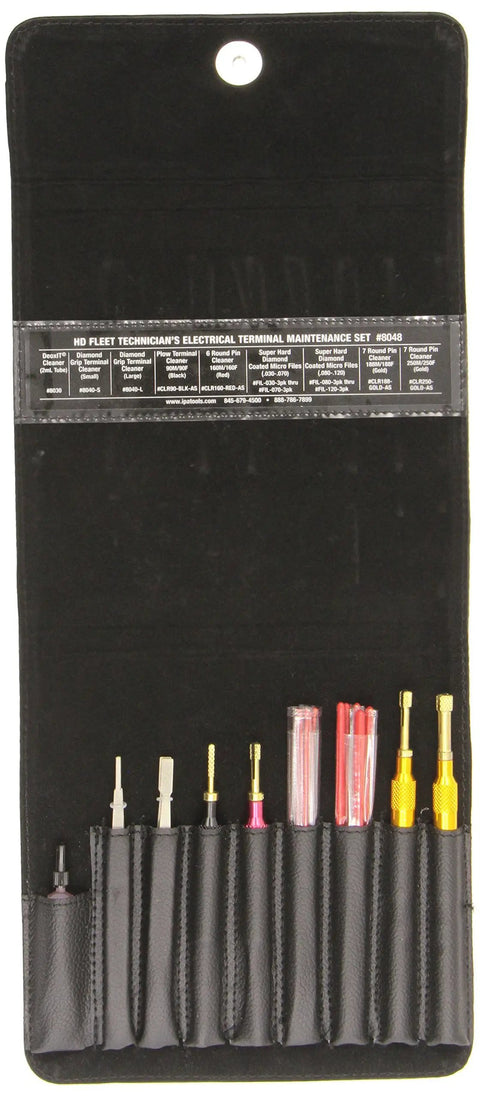 Pro Grade Terminal Connector Cleaner Kit for Automotive Systems in a black case, prevents power failures and ensures proper connections