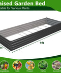 Two Pack Galvanized Raised Garden Bed Kit 9x3x1ft Durable Rust Resistant Planter Boxes For Vegetables Herbs Flowers And Fruits Weatherproof