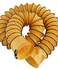 8 Inch PVC Flexible Duct With 25 Feet Length Adjustable Rope And D Shaped Rings For Easy Free Hanging And Utility Blower Exhaust Fan Support No Hassle Fire Resistant Heavy Duty Tape And Vinyl Braided Polyester Construction