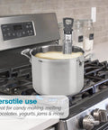Candy Thermometer Stainless Steel Cooking Thermometer With Pot Clip in pot on stove for jam syrup jelly yogurt deep fry