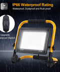 50W LED Work Light 5000 Lumen 6000K Daylight Flood IP66 Waterproof with stand, waterproof switch, rain-resistant, for construction