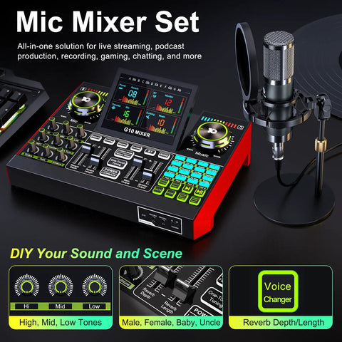 G10 All In One Podcast Studio Bundle With Plug And Play Integrated Mixer And P15 Microphone for Pro Level Broadcasts