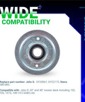 GY22172 Idler Pulley 2 Pack 3-5/8 Inch for John Deere L120 L130 42 48 Deck Replacement GY20067 GX20305 Lawn Tractor Parts