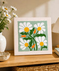 Beginner Punch Needle Kit With 9.8 Inch Frame, All In One Yarn Craft Set For Adults, includes completed floral design on frame