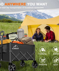 Heavy Duty Collapsible Wagon Cart With 350 Lb Capacity And All Terrain Wheels For Camping, Grocery Shopping, Garden And Sports
