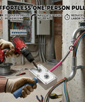 Automatic Handheld Wire Puller For Power Drill Attaches Securely To Pipes And Conduits for easy one-person wire pulls.