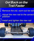 Adjustable Steering Tie Rods Set Of 2 238mm 240mm Lengths With 8mm Hole For 49cc Go Karts And Electric ATVs Built Beefy From Rust Resistant Metal For Easy Fit And Long Lasting Performance, installed on go kart steering