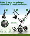 2 Wheel Golf Push Cart That Grows With You Adjustable Upper Bracket And Height Fits All Bag Sizes From Kid To Adult Teen Friendly Ergonomic Pull Cart For Ages 3 To Adult Lightweight Easy Fold, one-step folding