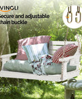 Heavy Duty 1600 LB HDPE Porch Swing For Two With Rotatable Cup Holder 4 FT Outdoor Bench Swing Adjustable Chains in garden view
