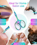 Curved Cuticle Scissors With Extra Fine Tip For Precise Nail Care Clean Snips Of Cuticles And Hangnails Rust Resistant 304 Stainless Steel Manicure Pedicure Tool For Salon Or Home Grooming, shown for eyebrow, eyelash and beard trimming