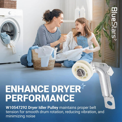 Dryer Idler Pulley Replacement For Whirlpool Maytag Kenmore Dryers Easy Install No Brainer Durable Aftermarket Part Replaces 8547160 WPW10547292 AP6022817 PS11756154