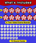 Ten Frame Math Kit For Kids showing 6 two-sided boards with numbers and dots, plus 72 number flash cards