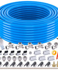 Three Quarter Inch Inside Diameter 200 Feet HDPE Aluminum Compressed Air Piping System Kit with 151 Piece Fittings