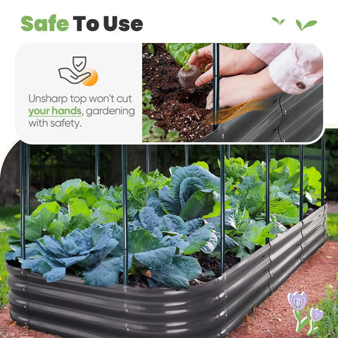 Raised Garden Bed With Cover Easy Care Galvanized Oval Planter Box For Outdoor Gardening Vegetables And Flowers 94.5x47.2x11.8 Inches Clear PVC Dome Extends Growing Season All Season