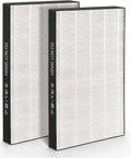 2 Pack KC850U Replacement Filters For Sharp Air Purifier FZC100HFU Style showing two easy install filters in black and white