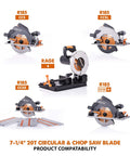 RageBlade 7-1/4-Inch Multipurpose Cutting Blade with compatible circular and chop saws for steel, aluminum, wood, and plastics.