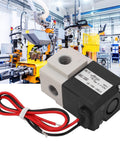 Three Way Vacuum Solenoid Valve Direct Acting Two Position Pneumatic Air Valve With Copper Coil And Polished Internal Wall for low leakage efficiency in industrial setting.