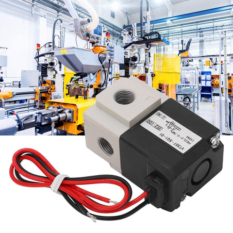 Three Way Vacuum Solenoid Valve Direct Acting Two Position Pneumatic Air Valve With Copper Coil And Polished Internal Wall for low leakage efficiency in industrial setting.