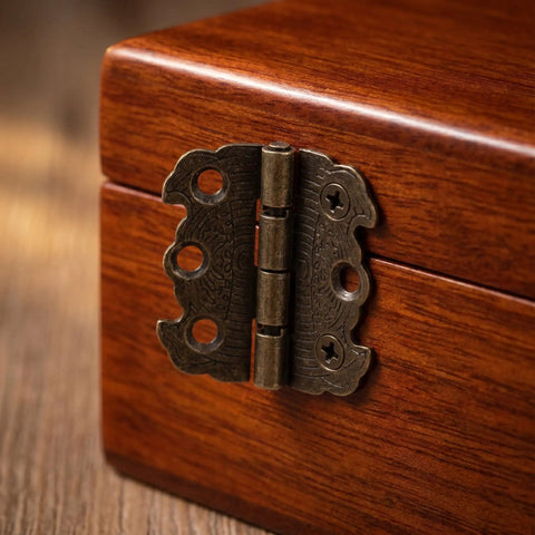 Mini Butterfly Hinges For Craft Lovers And D I Y Folks In Vintage Bronze Zinc Alloy 90 Degree Folding on wooden chest