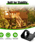 Built for Stability treehouse with Beefy Heavy Duty Treehouse Bracket With Attachment Bolts For 1.25 Inch Lags Or TABs Static Support Plate High Strength Steel Powder Coated Black Load Bearing Treehouse Hardware