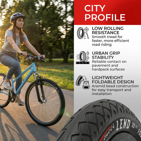 Pair Of 26x1.95 Bike Tires With 3mm Anti-Puncture Kevlar Layer And Inner Tubes, 50-559 Slick City Foldable MTB Tires For Electric, City, Road, Hybrid, Commuter Bikes, 30 TPI on city bike wheel